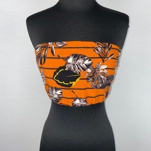 Windsor S Leaf Striped Patterned Bandeau Top Boho